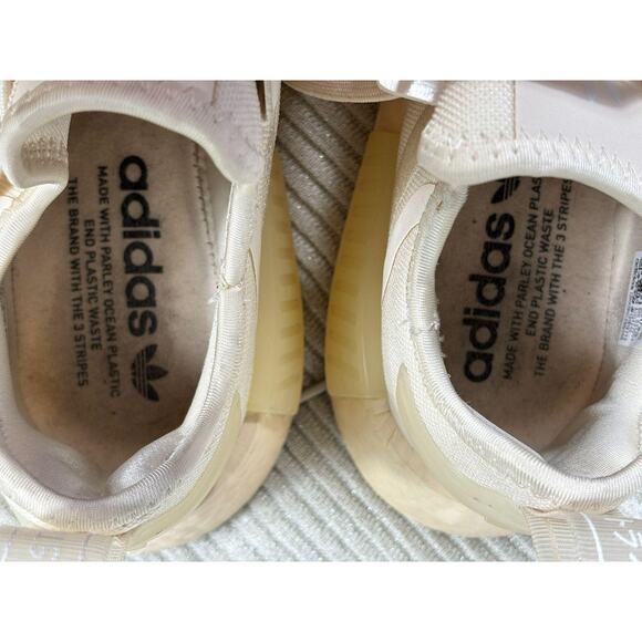 Adidas NMD_R1 V2 Shoes Womens Size 8 Cream White Boost Parley Running Sneakers - Picture 7 of 9